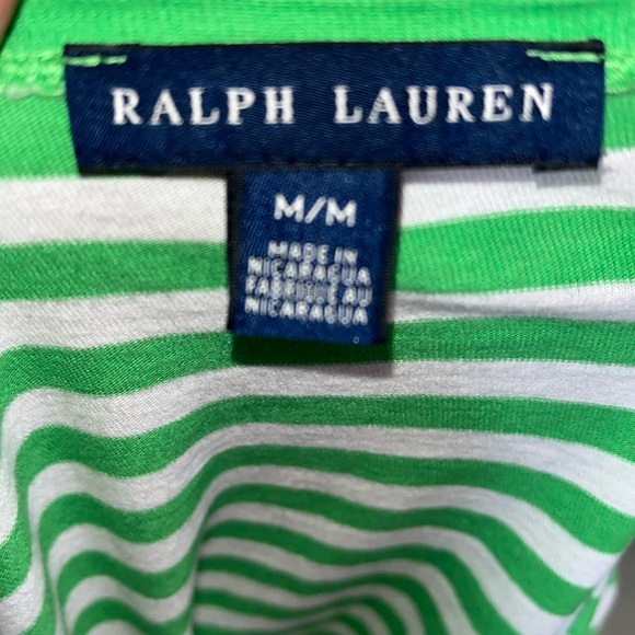 SOLD Ralph Lauren Preppy Striped V Neck Long Sleeve TShirt Sz M - Picture 5 of 5